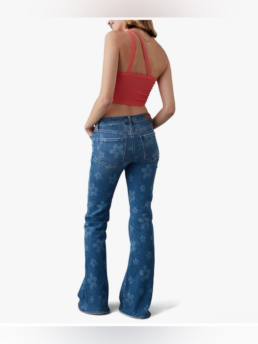American Eagle x The Summer I Turned Pretty Low Rise Flare Jeans Floral Print 6 - Picture 2 of 12